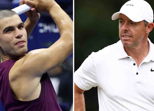 Alcaraz entre raquetas y palos de golf en New York