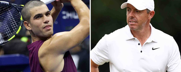 Alcaraz entre raquetas y palos de golf en New York