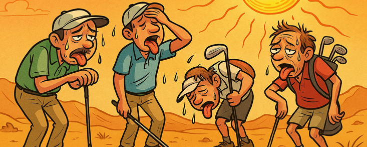 El golf, un deporte de alto riesgo, si juegas bajo 40 grados en una ola de calor