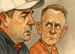 Luke Donald le enseña la matrícula a Keegan Bradley