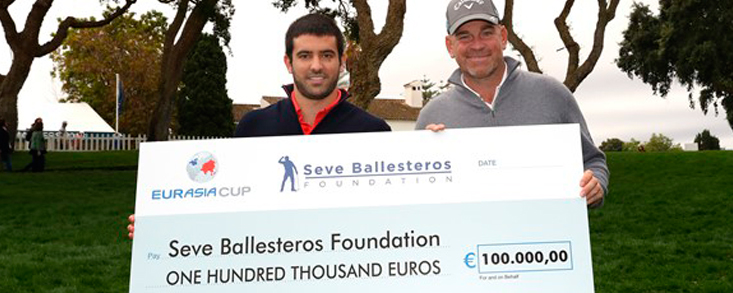La Fundación Seve Ballesteros recibe 100.000 Euros de donación de la Eurasia Cup