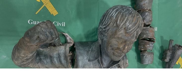 Un detenido por el robo de la estatua de Seve que aparece troceada