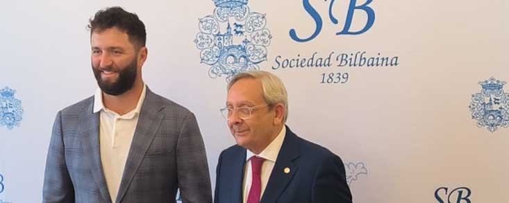 Jon Rahm recogió este miércoles el premio ´Dama Bilbaina 2023`